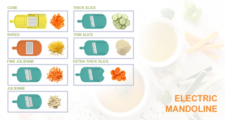 2024 New Kitchen Appliances Kitchen Vegetable Salad Maker Electric Vegetable Slicer Chopper Grinder Mandolin