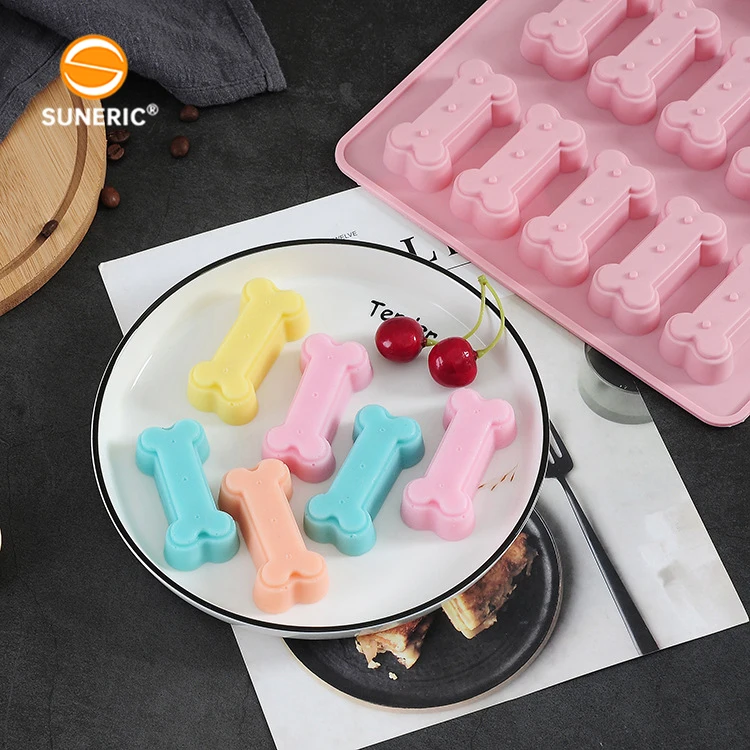 Puppy bone paw biscuit chocolate mould silicone pastry mold for baking dog treats