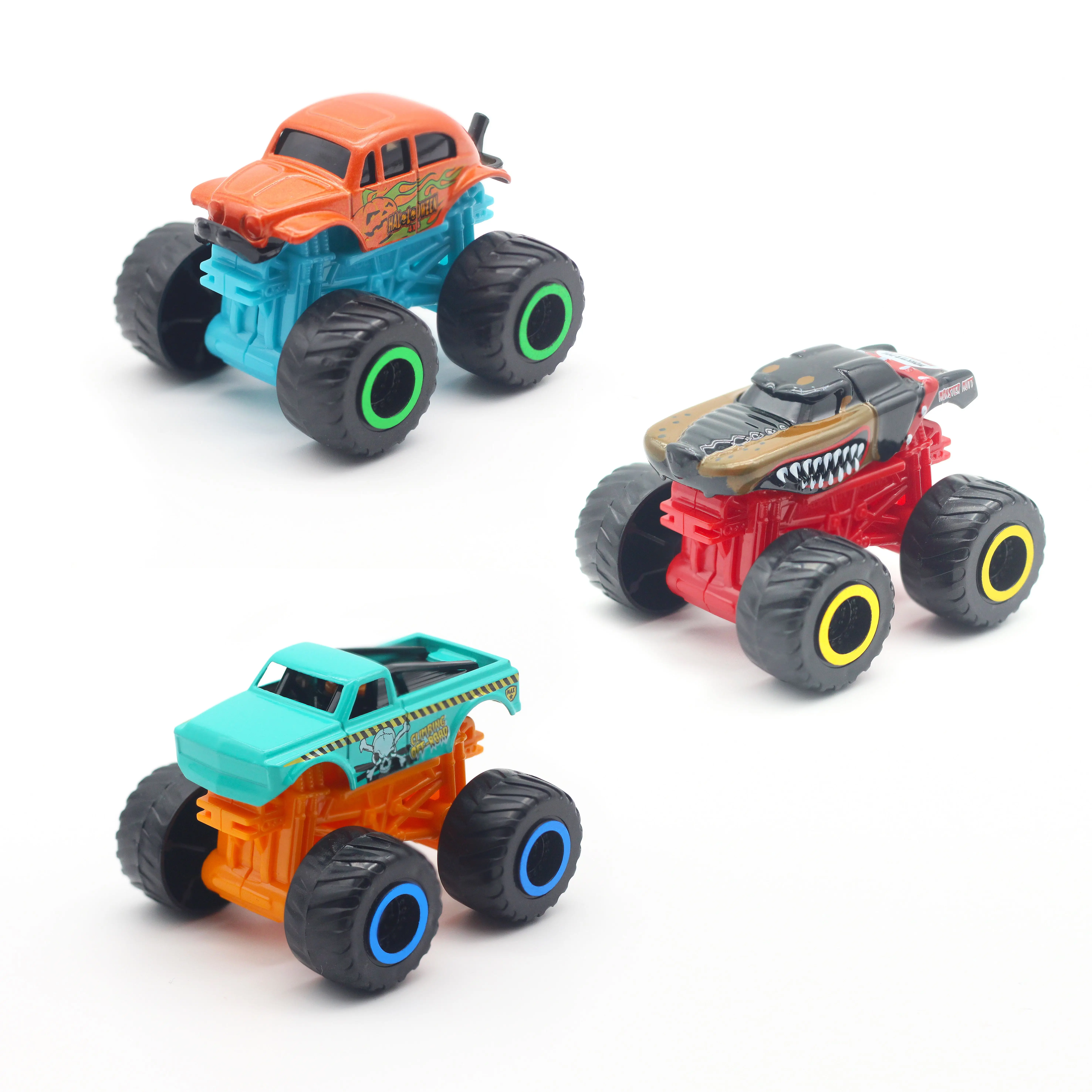 Sunq Whole Sale 3Pcs Mini Monster Metal Alloy Car Die Cast Car Monster Truck Mini Trucks Toys For Boy Kids