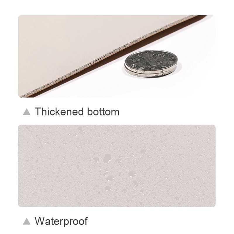 Gray Color Desk Mat Large Desk Pad Natural PU Leather Cork Mouse Pad