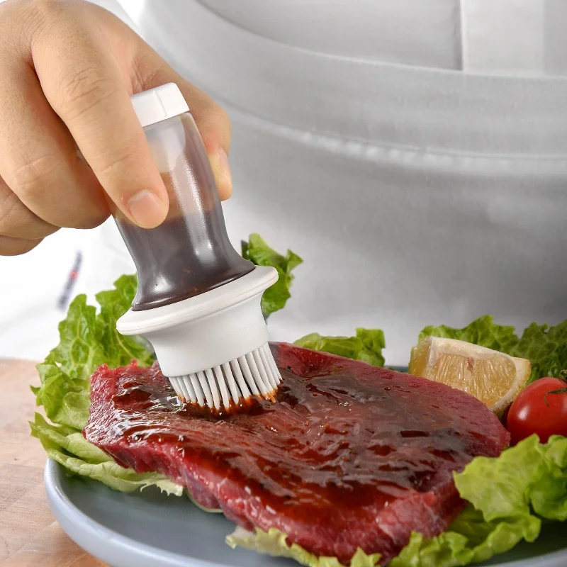 
New arrival silicone baking brush with PS cover and container 