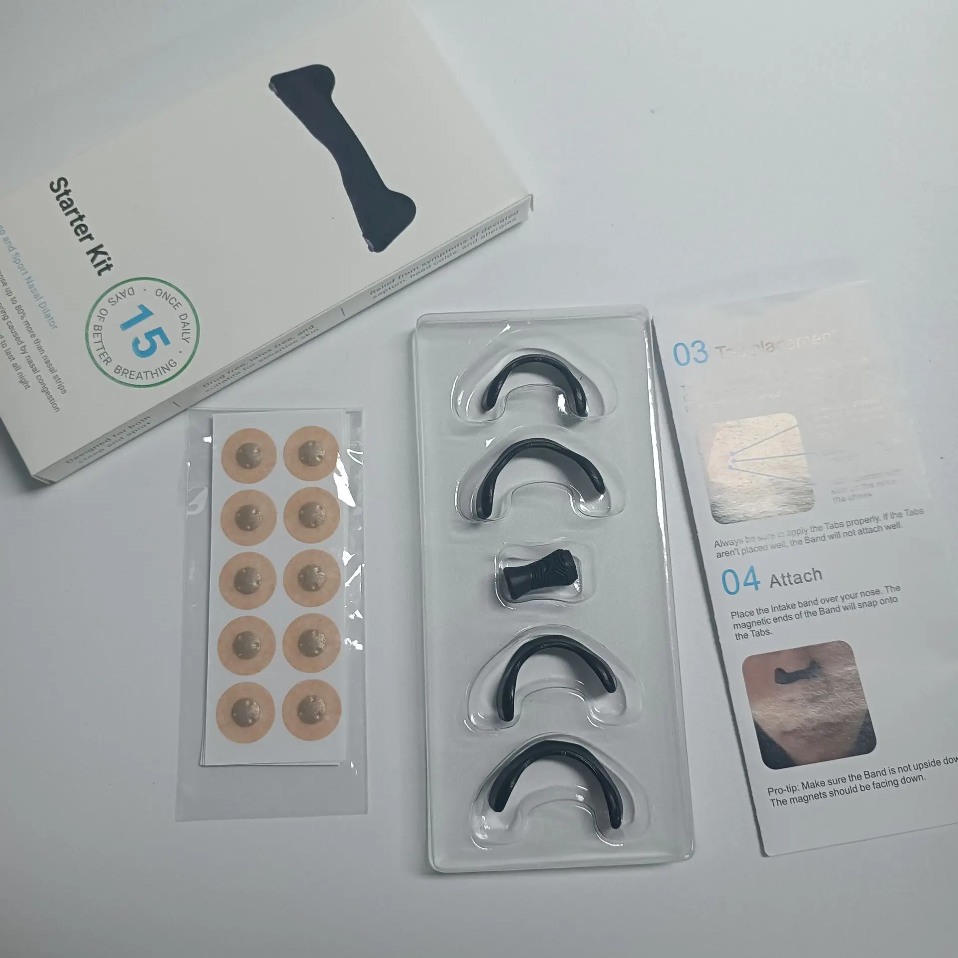intake breathing nasal strip magnetic starter kit nasal breathing dilator nose strips congestion relief