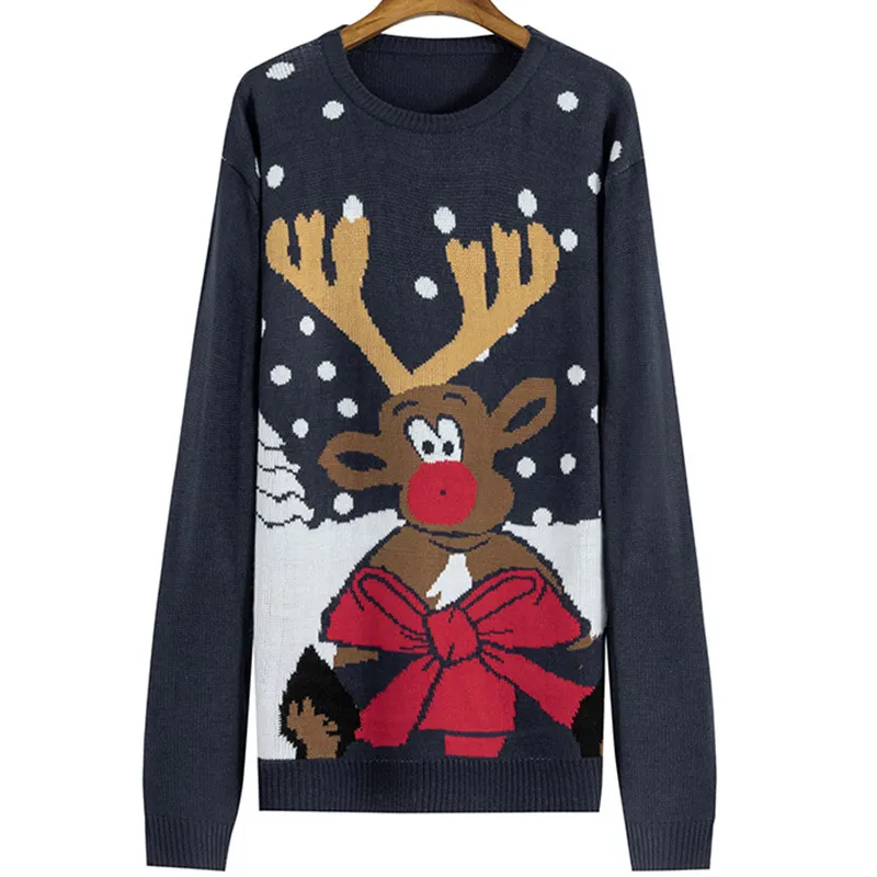 
VanciVC- FN-MS20-010 2020 unisex ugly christmas sweater jumpers costom family merry christmas elk cartoon sweater 