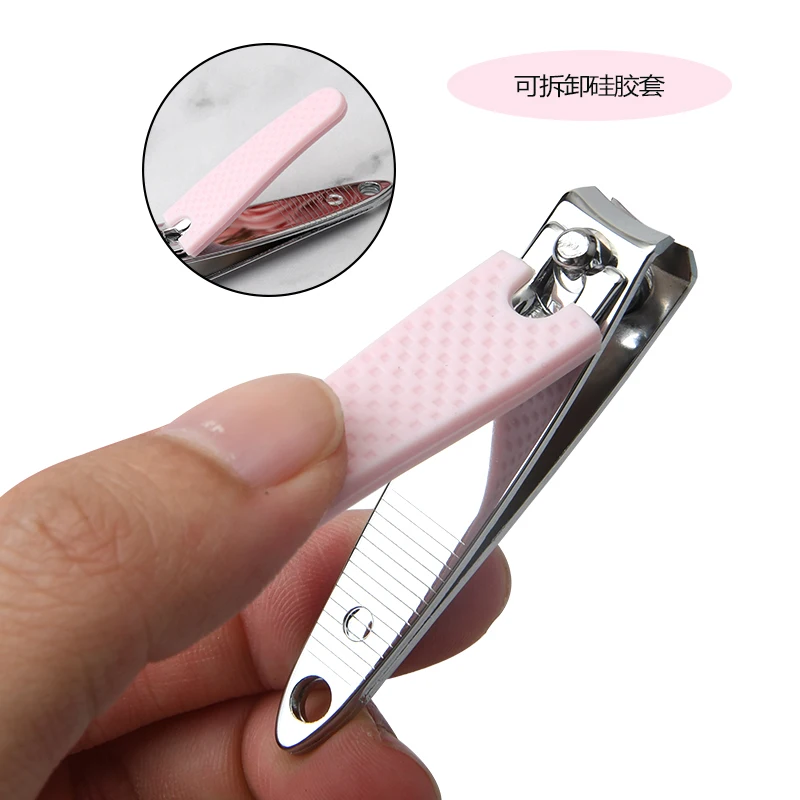 2-Piece Set Cute Mini Portable Nail Cutter Stainless Steel Set Oblique Mouth and Flat Mouth  Nail Scissors for Manicure