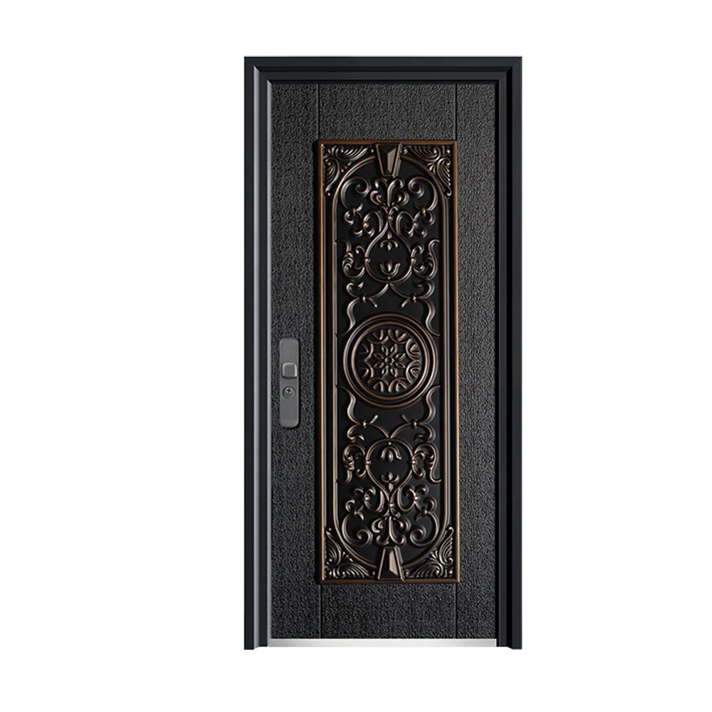 Cheapest German Style Cast Aluminium Door Durable Front Security Door with Stainless Steel Handle