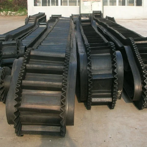 Steep angle wave shape conveyor belt&corrugated sidewall rubber conveyor belt