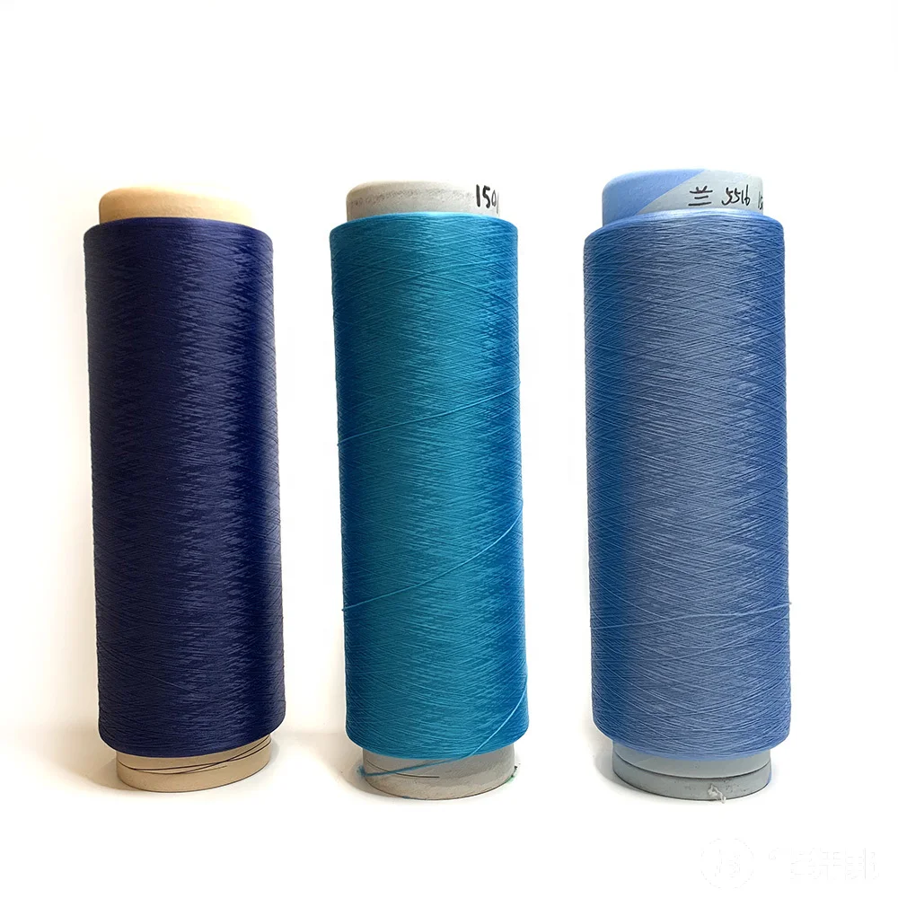 DTY China Factory Manufacturer NIM Navy blue Dope Dyed Wholesale Price Knitting and Weaving SD polyester yarn