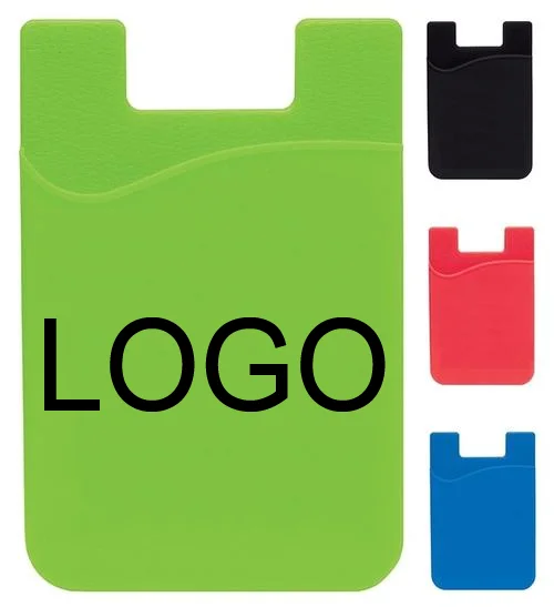 Factory price card case Silicone Phone credit Card Holder For Cell Phone