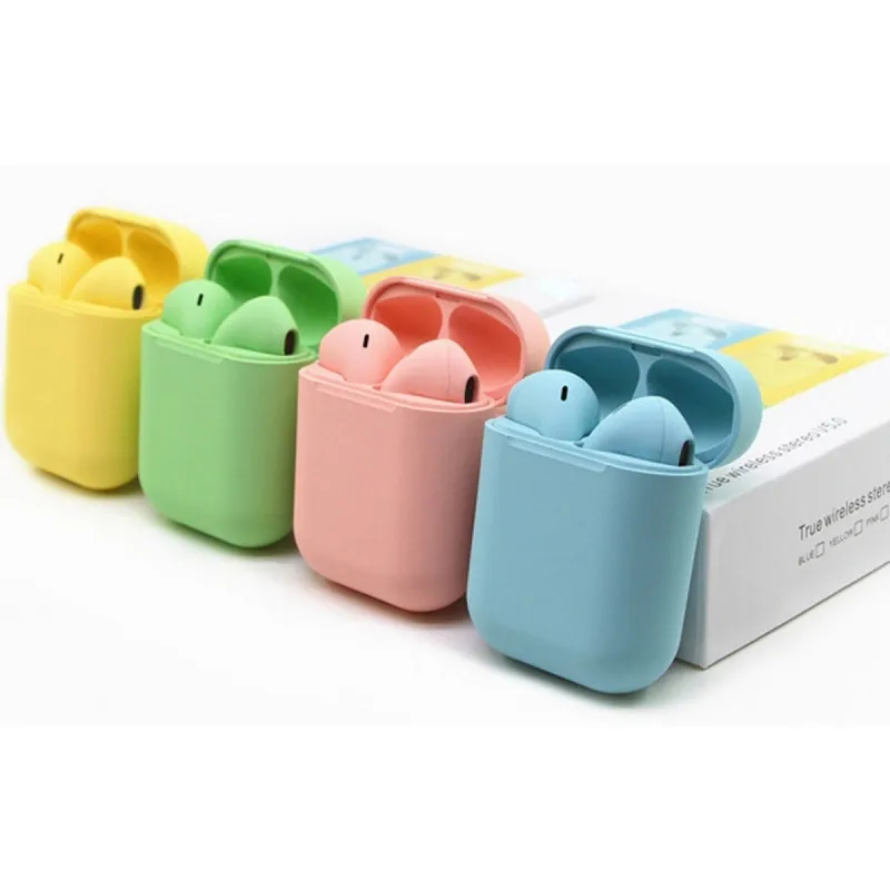  Inpods 12 i12 Macaron наушники-вкладыши TWS с 8 видов цветов мини беспроводные наушники Audifono BT 5 0 матовый розовый зеленый/желтый/синий/в