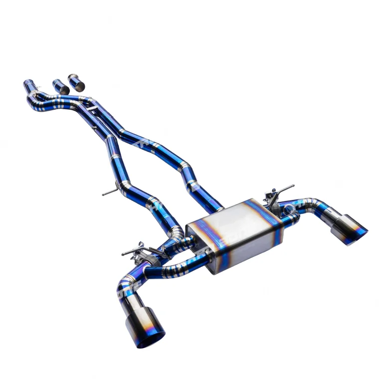 High Quality Popular bluish titanium performance alloy exhaust tips valve engine variable for TOYOTA SUPRA A90 3.0T