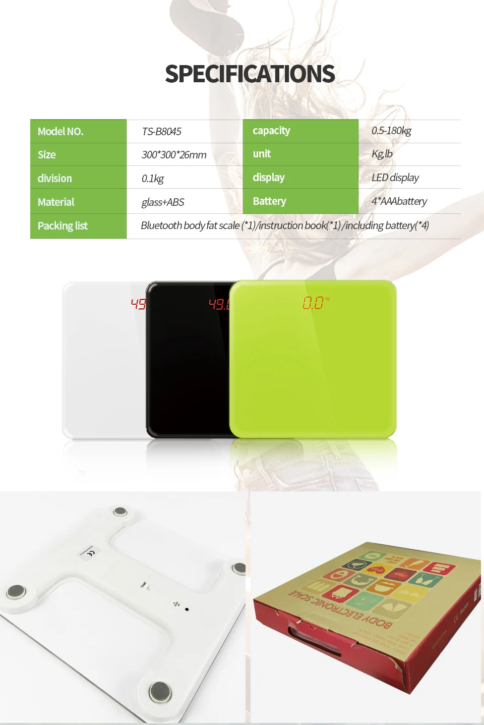 2021 multi color Led display  factory price scale cheapest mechanical economical bathroom scale