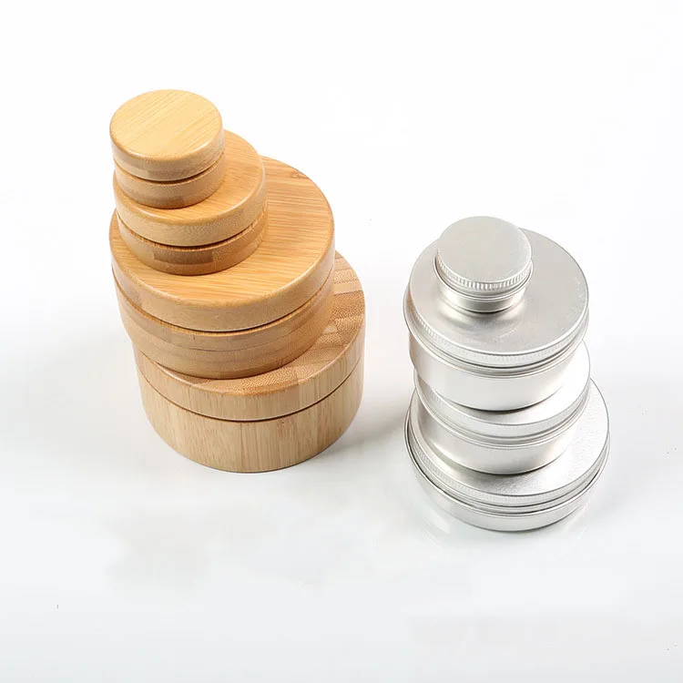 High quality handmade wood custom cylinder small round cream cosmetic salt jewelry stash storage tea bamboo box