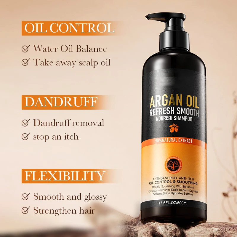 Natural Hair Care Argan Oil Growth Shampoo Conditioner Hair Mask Edge Control Set Dandruff Anti Hair Loss Shampoo