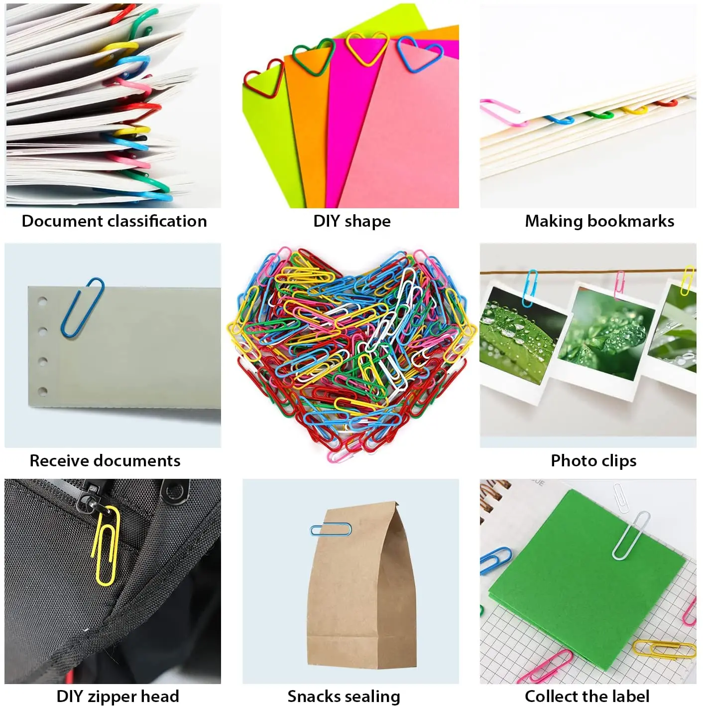 Clips Assorted Sizes Small, Medium and Large Paperclips for Paperwork Ideal for Home, School and Office Use