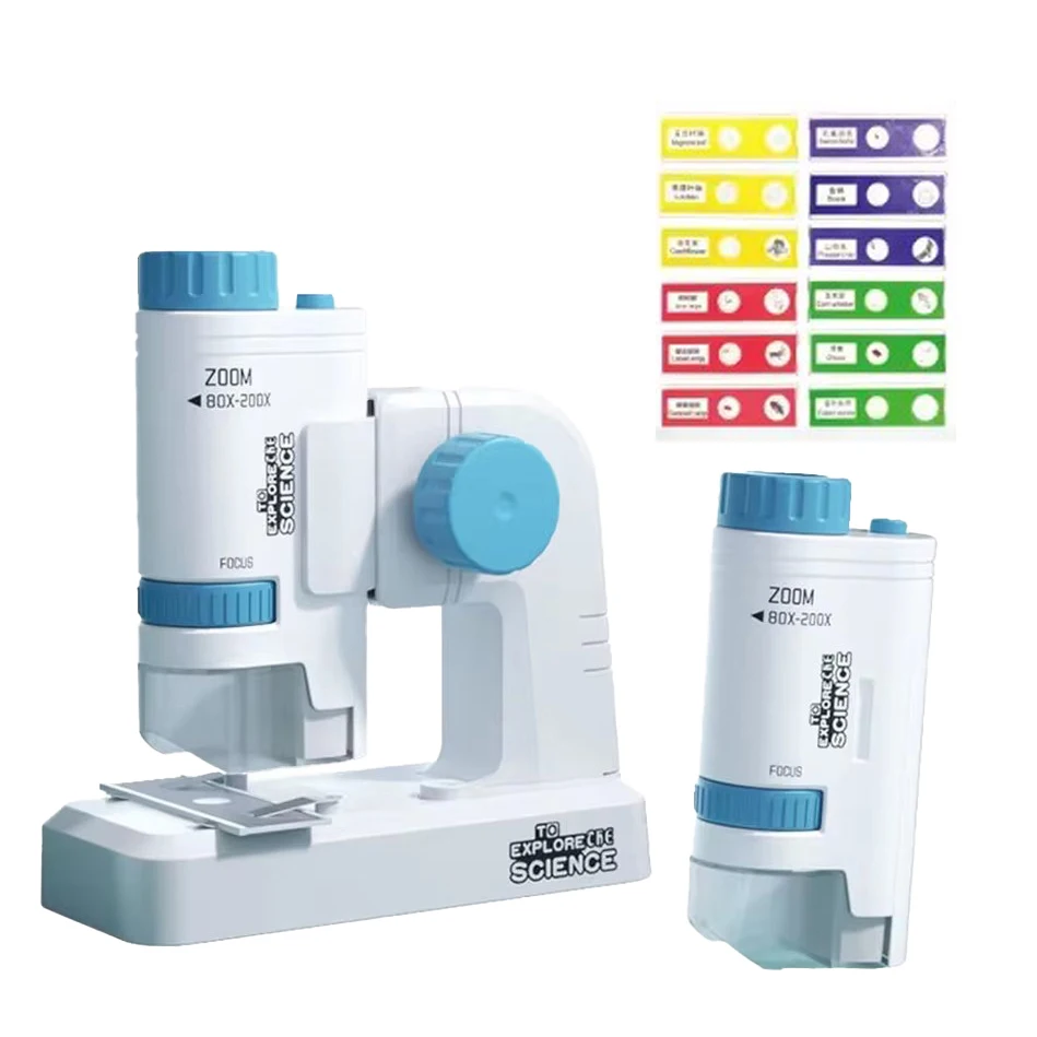 Детский Портативный микроскоп 80x -200 x