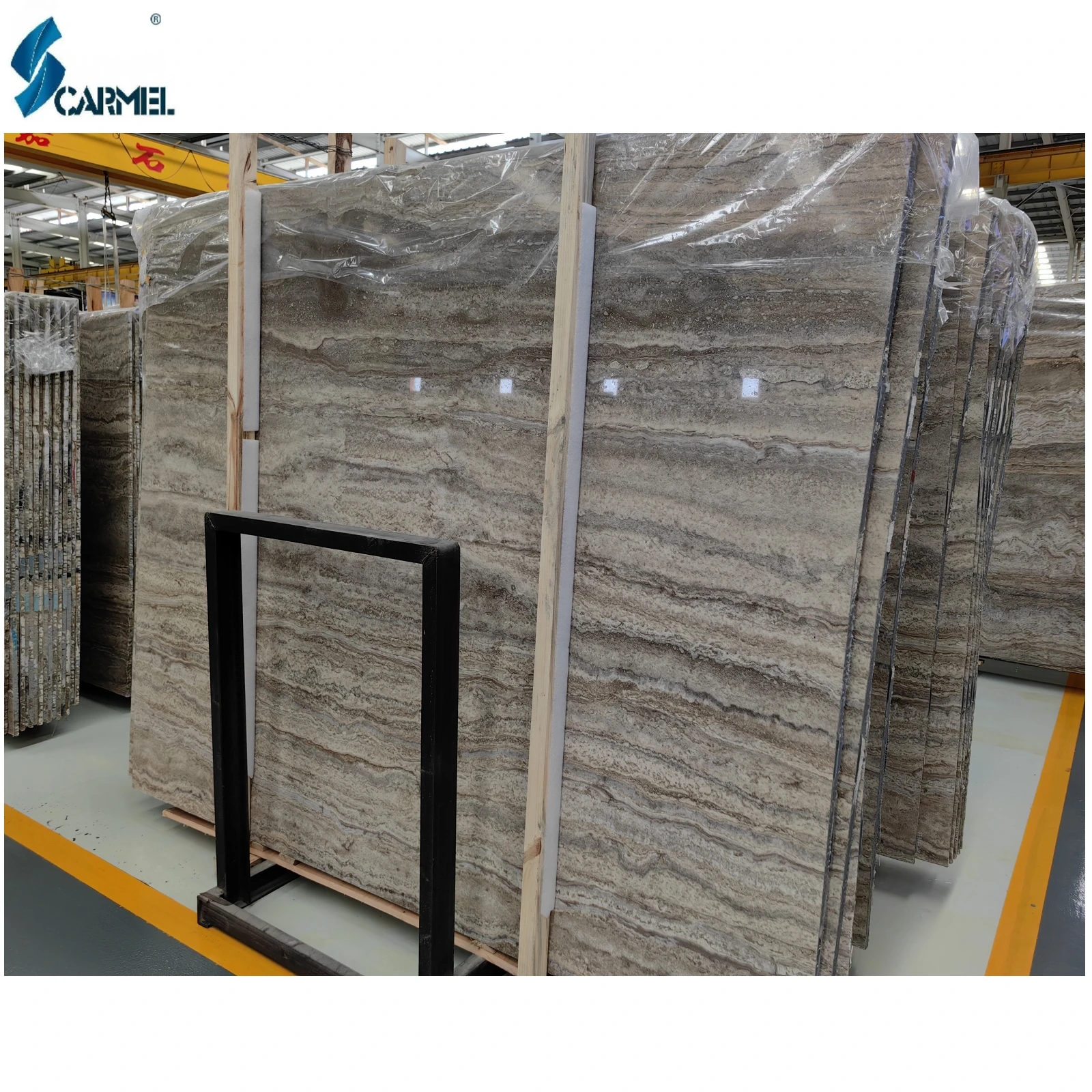 New Arrived Natural Marble Stone Wall Tile Titanium Dark Silver Grey Travertino Travertine
