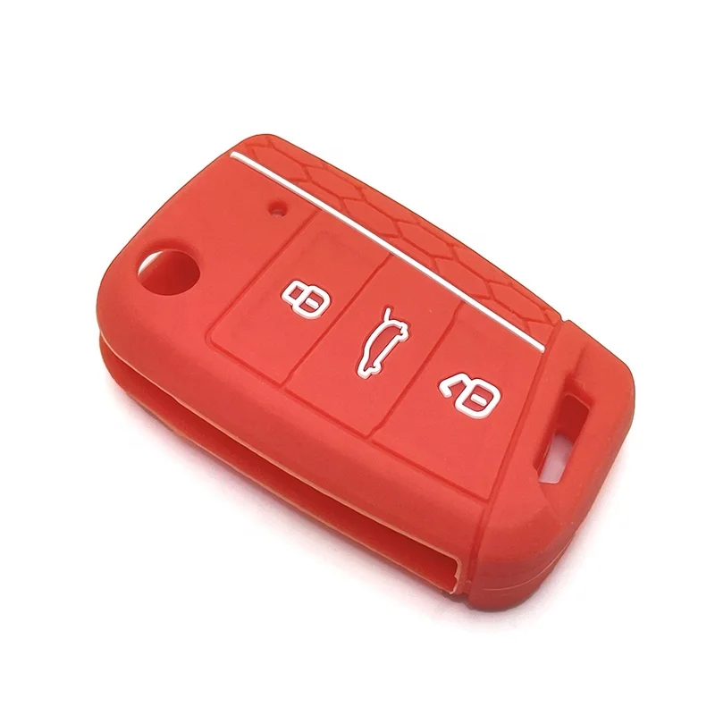 Silicone car key case cover for VW Skoda Octavia A7 Volkswagen Golf7  GTI 7 Golf R R20 MK7 MKVII  silicone car key holder