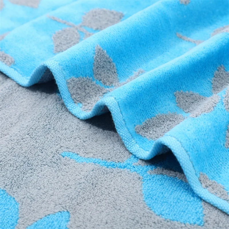 High Quality 3 Pack Blue Printed Thick Absorbent Adults Face Towel Set