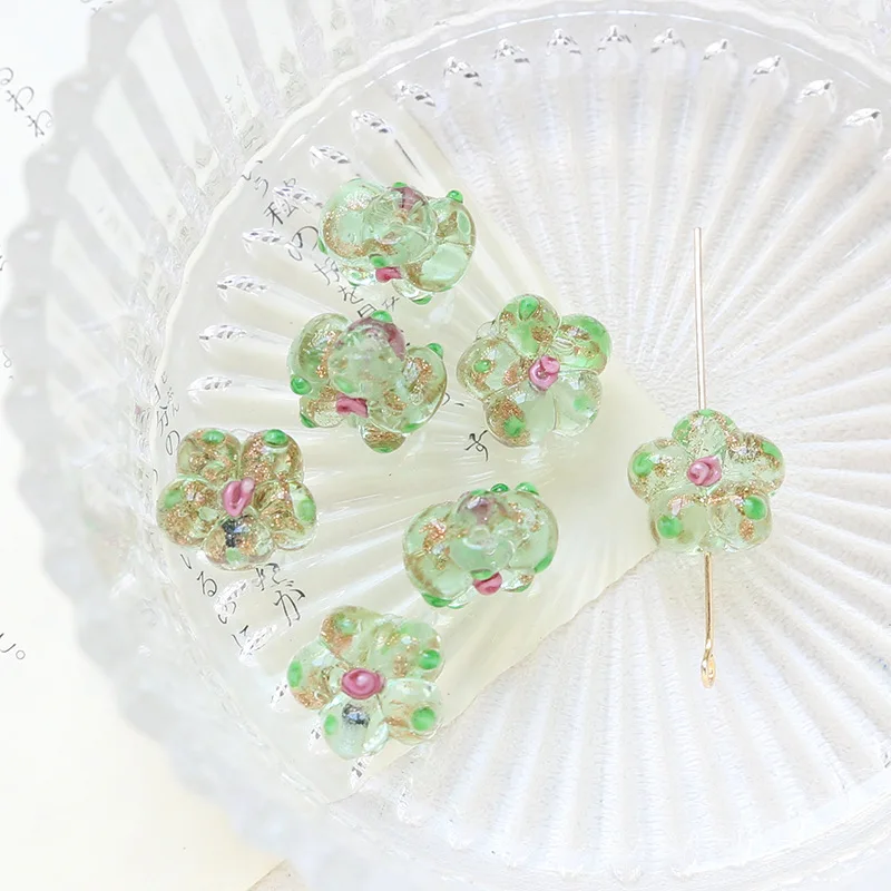 Handmade Gold sand Flower beads DIY Jewelry Bracelet and Necklace Beaded Accessories Mixed Color Loose Beads