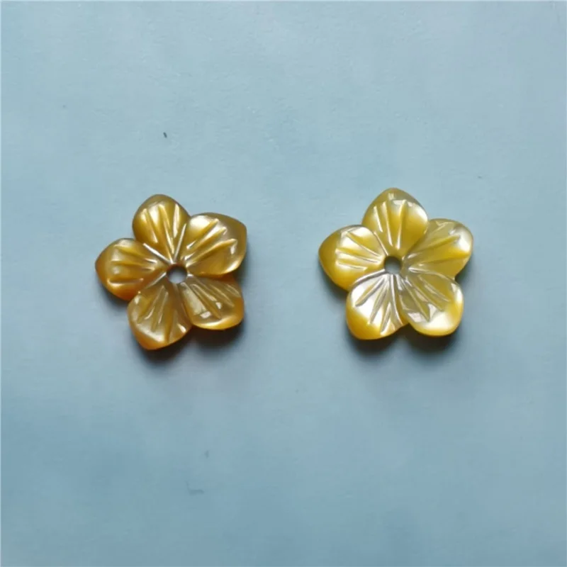 Wholesale exquisite mother of pearl shell carved flower beads plum blossom for jewelry making accessories