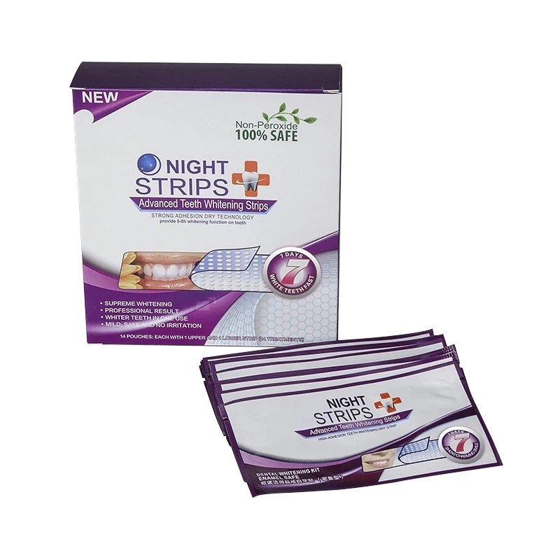 Customized Brand Teeth Whitening Strip Teeth Stain Removal Dental Bleaching Care Cleaning