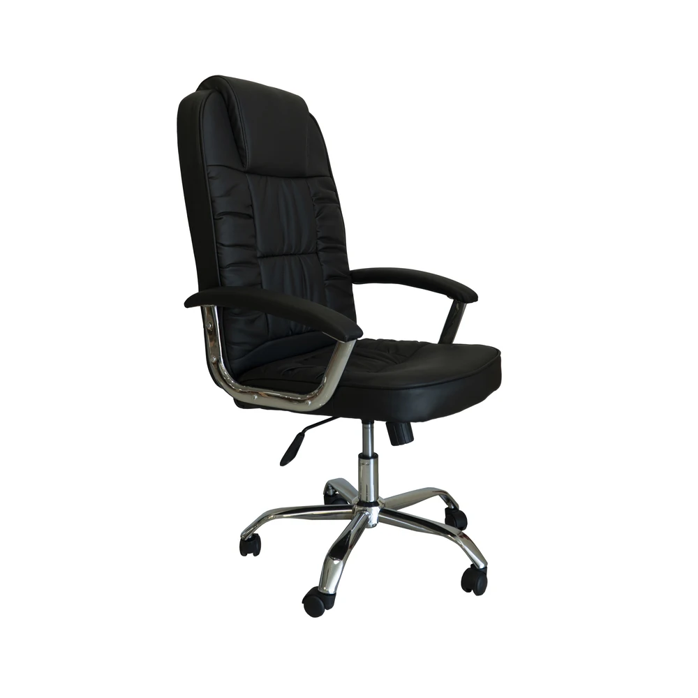 Leather Comfortable Modern Simplicity Office Chair Black Metal Carton GENUINE Leather PU Leather Cover Swivel Chair Office Chair