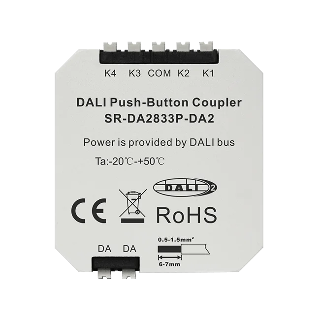 Кнопочный соединитель Sunricher DALI-2 с нажимными переключателями в систему DALI