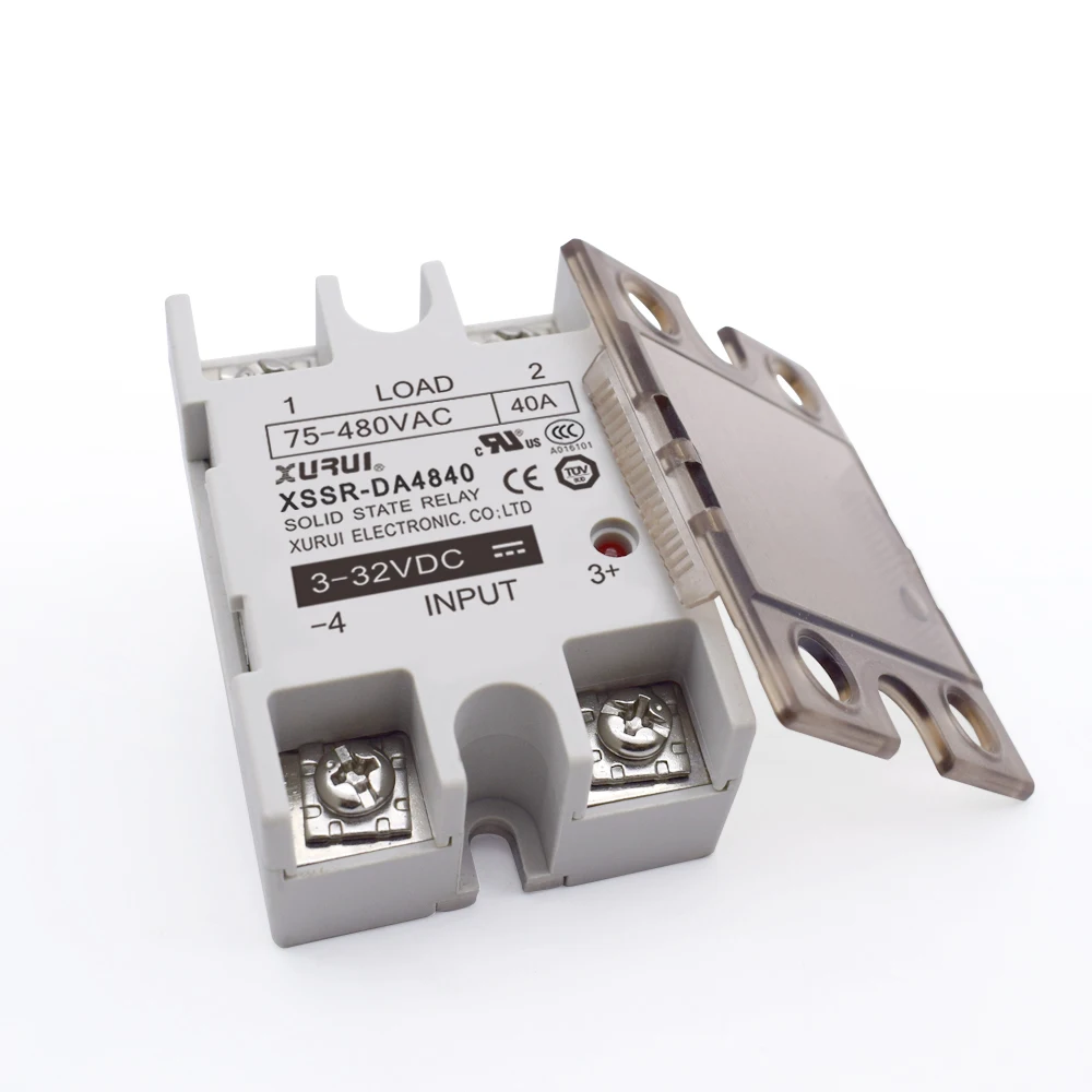 SSR-40DA Solid State Relay DC to AC Input 3-32VDC Output 24-380VAC with Heat Sink