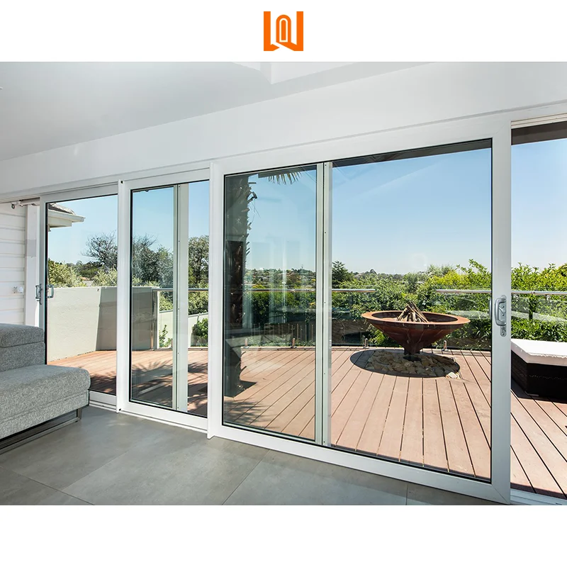 WANJIA Plastic Balcony Double Glass PVC Sliding Doors Frameless UPVC Sliding Door Interior PVC Patio Sliding Door