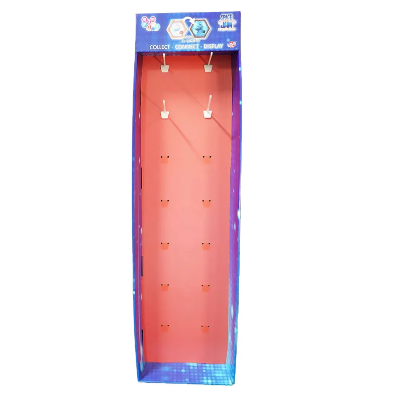 Custom suspensibility Floor Racks Pop Cardboard Shelf Retail Display Stand With hook
