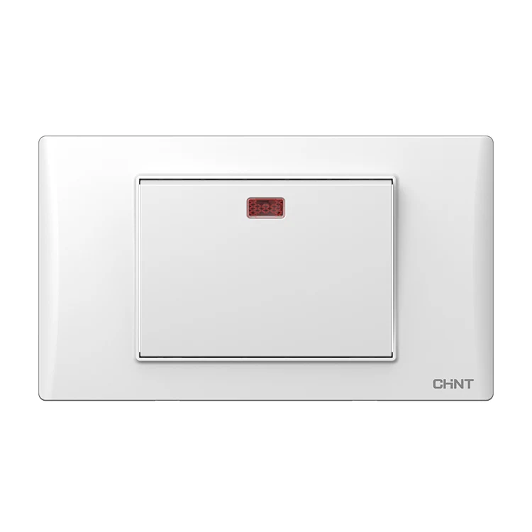 CHINT 20A 250V Large Panel Led Light Wall Switches Button Home US Standard Wall Light Switch