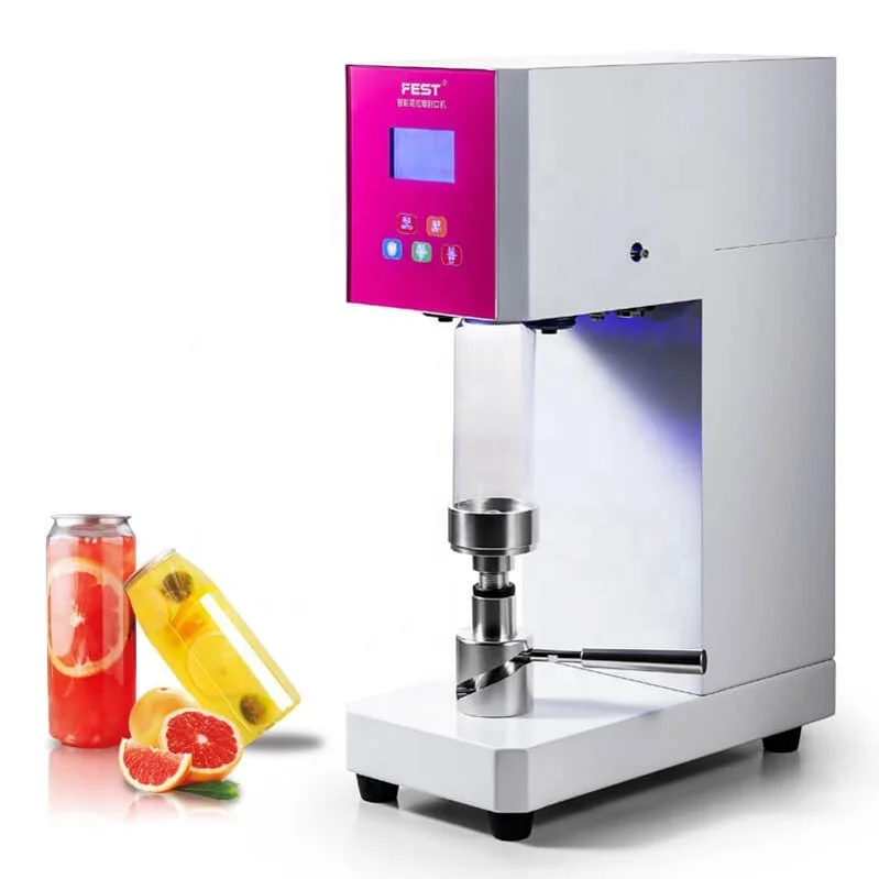 Intelligent commercial boba tea shop cafe use can sealer sealing machine for pet plastic aluminum can