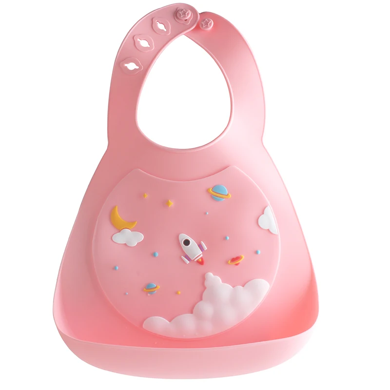 100% Food Grade Healthy Feeding Baby Silicone Bibs with Crumb Catcher, Soft Silicone Baby Bib With Food Pocket