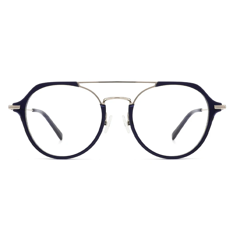  YC Europe fashion honey tortoise double bridge spectacle frames retro eyewear acetate metal optical