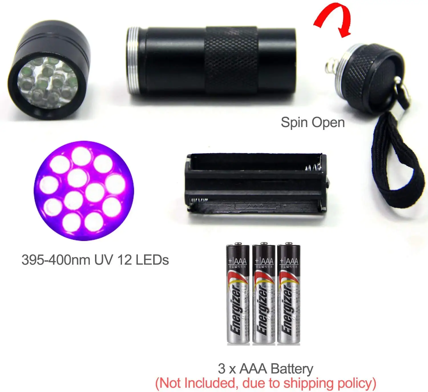 SAMSFX Fishing Tying Kits UV Bright Black Light Flashlight and Clear Glue Cure Syringe Coating Tools for Trout Flies Making