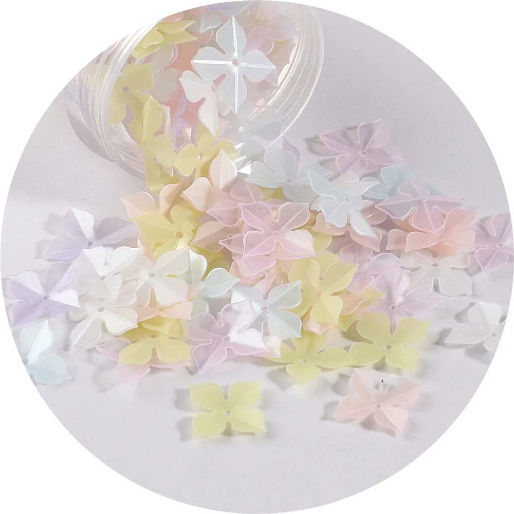 Lan Guang Factory Wholesale Macaron Color Flower Shape Loose Sequins Multi-colored Sequins For DIY Nail Art Garment Decoration