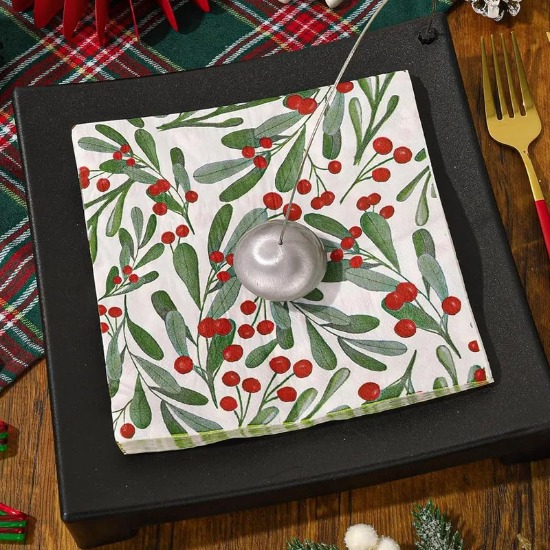 Wholesale custom decoupage printed party color red cocktail paper napkin