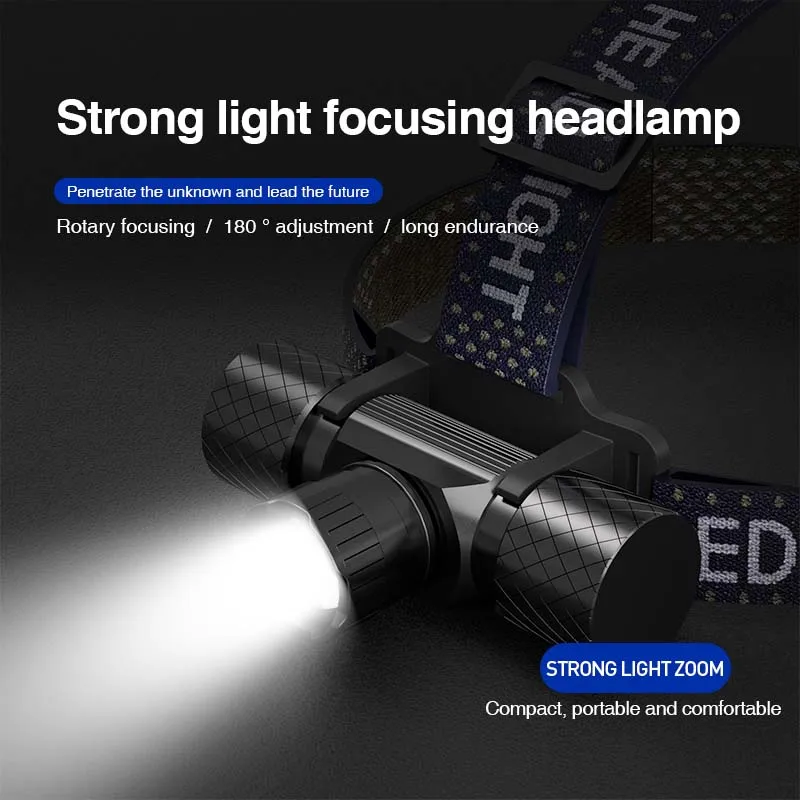 OEM IPX6 Waterproof Headlight All aluminum alloy hidden Type-c charging 1000 lumen headlamp