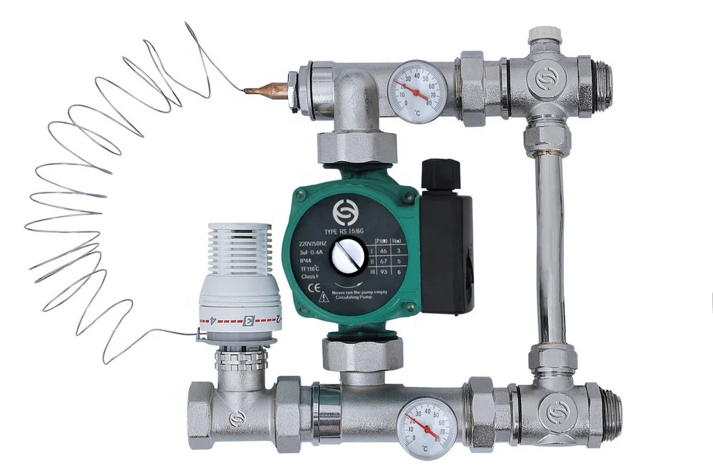 floor heating mixed water center system