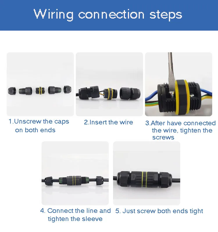 Электрическая нейлоновая PA66 КАБЕЛЬНАЯ СОЕДИНИТЕЛЬНАЯ КОРОБКА UL94V-2 Водонепроницаемая мини-распределительная коробка светодиодная осветительная IP68 Соединительная трубка
