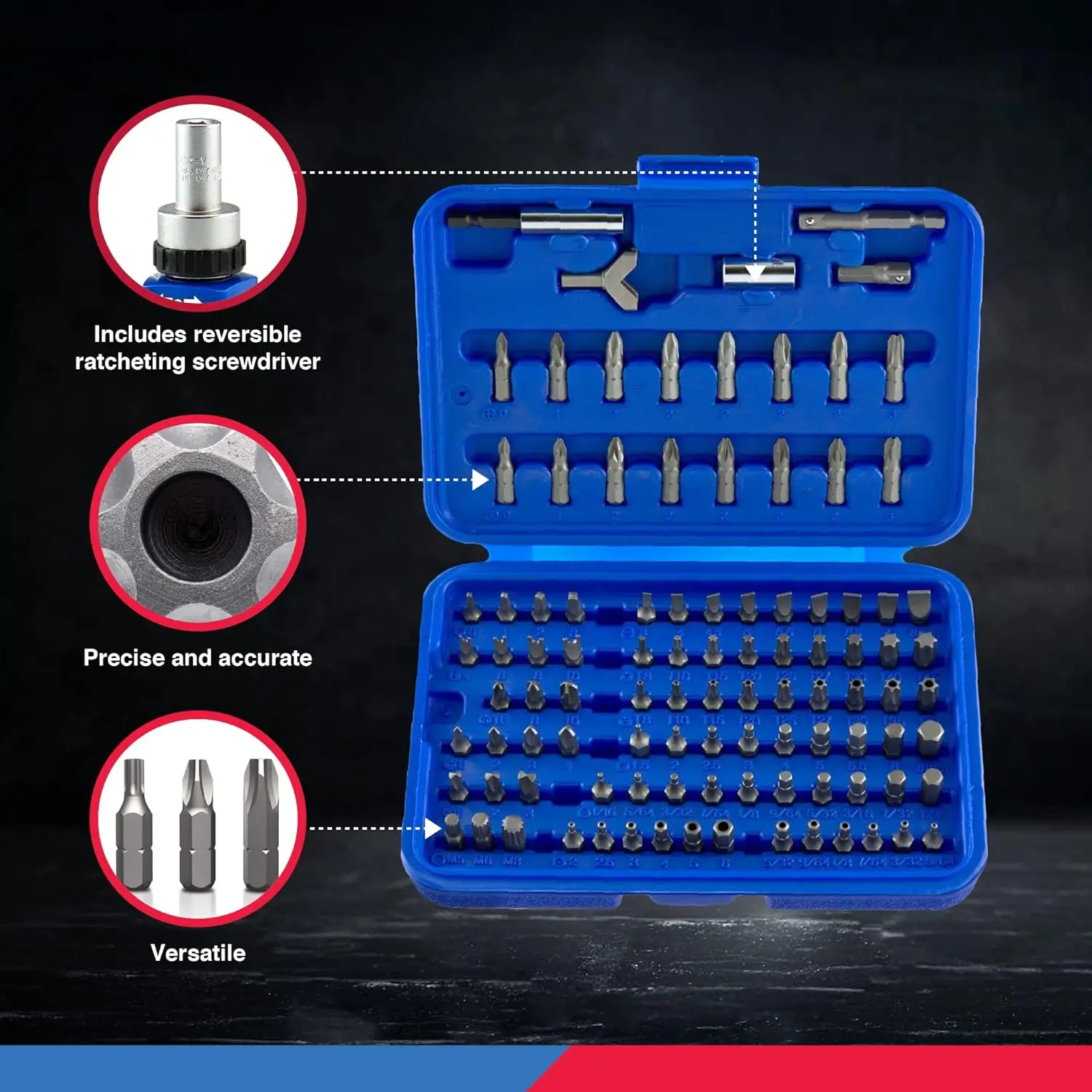 Wholesale 100pcs Torx and Security Bit Set with Ratchet screwdriver small electric portable kit multi bit screwdriver bits