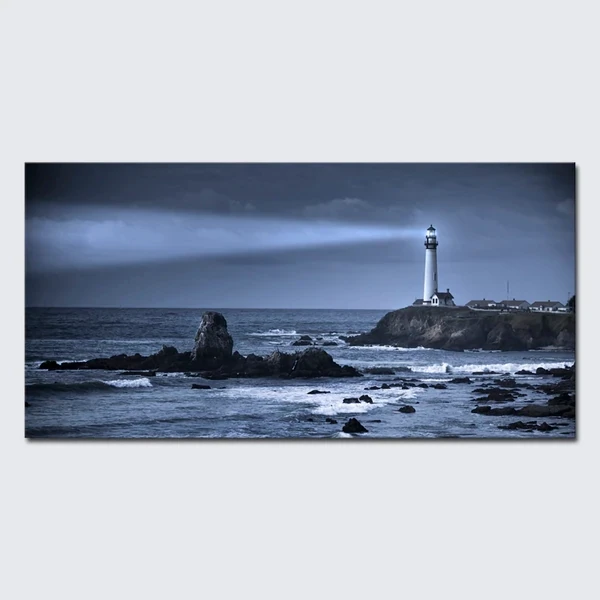 2022 Hot Sale High quality frame wall art Hand Painted The Sea and Pigeon Point Lighthouse on Canvas Oil Paintings