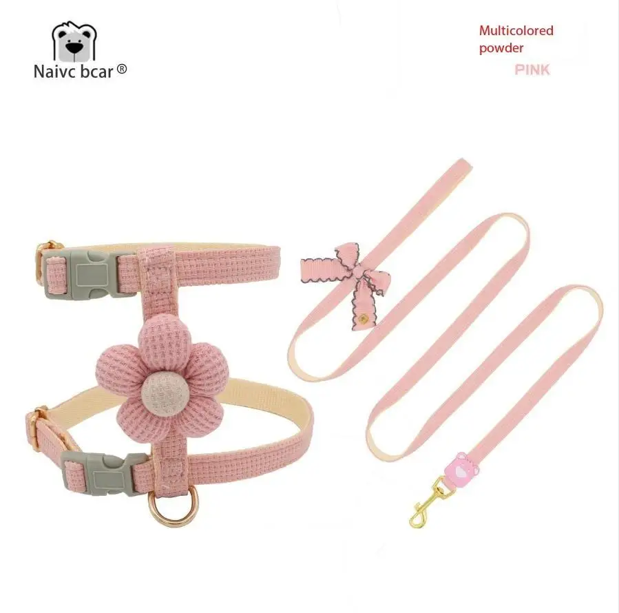 Flower Pattern Custom Luxury Pet Harness Cat And Dog Pet Collars And Harnesses