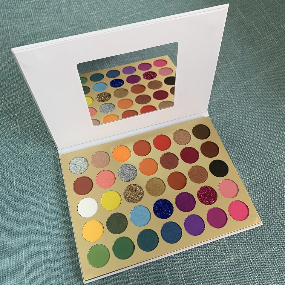 
New white wholesale eyeshadow pigment palette waterproof matte no logo makeup eyeshadow palette 