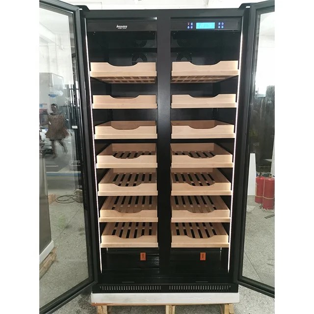 Fashion Luxury 4000-5000 Cigar Cooler Humidor Storage Boxes Glass Door Humidity Control Cooler