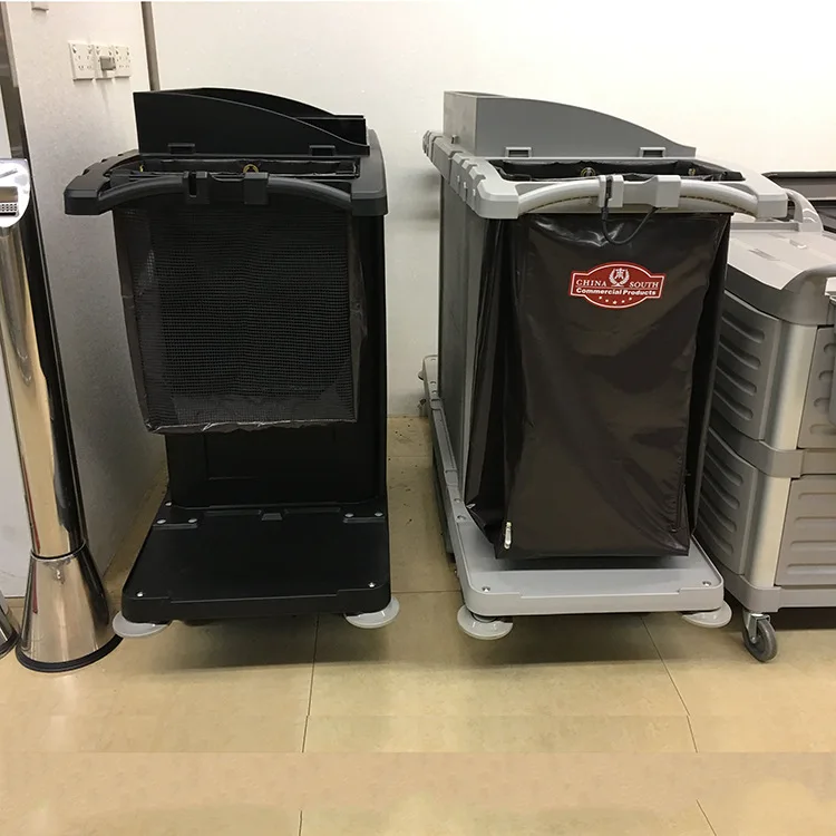 
New plastic hotel room multifunctional cleaning service trolley, high-quality trolley options Quiet and durable 