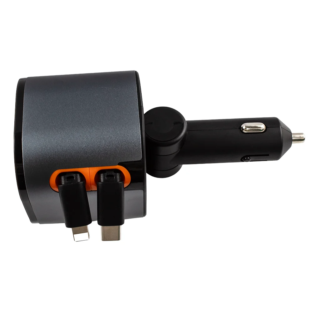100W Fast Car Charger with LED Digital Display  4 in 1 Quick Adapter USB Port Type C PD Car Charging Station