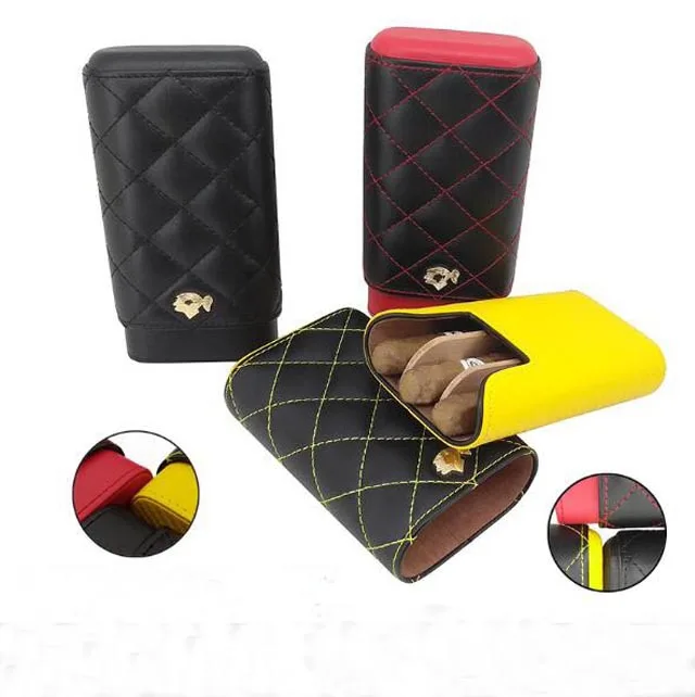 Изготовленный На Заказ дорожная сумка для хранения сигар чехол из кожзама коробка комплект 3 предметов сигары