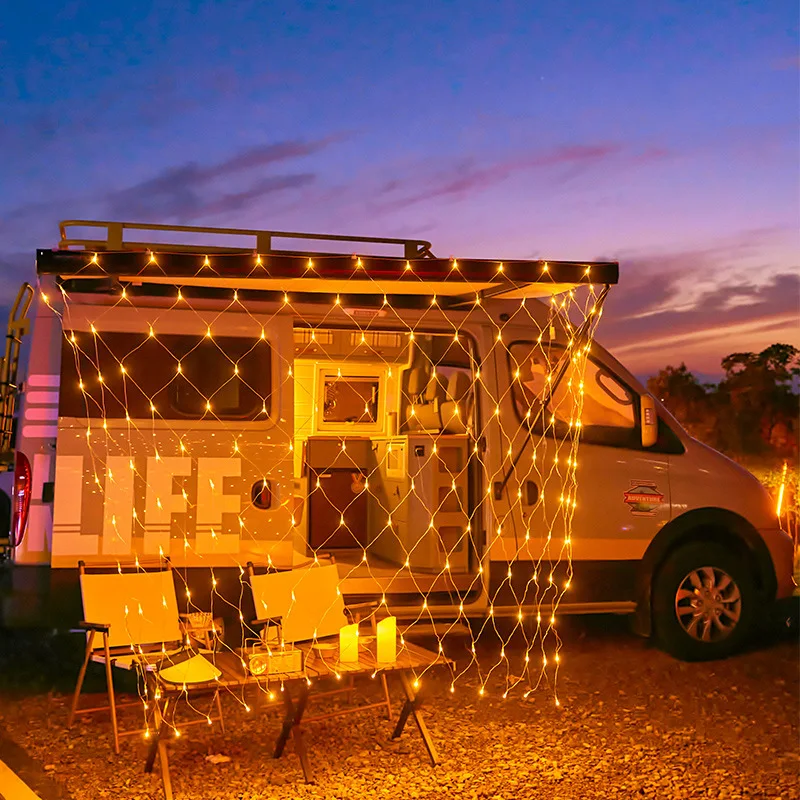 LED Fairy Lights Christmas Outdoor Waterproof Wedding Holiday Decoration Led Garland 96LEDs 144LEDs LED Net Mesh String Light