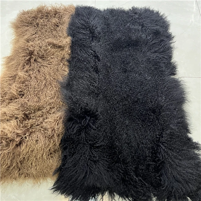 Меховой ковер роскошный лохматый из натурального меха